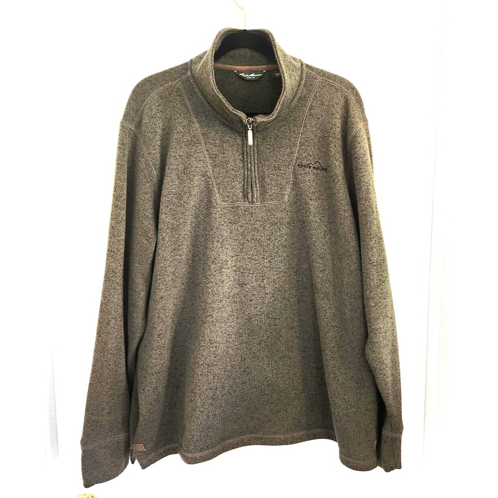 Eddie Bauer Men's XXL Radiator Fleece Quarter-Zip Pullover Sweater Dark Green